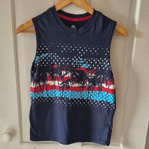 Stylish Kids Navy Tank Top with Palm Tree Design